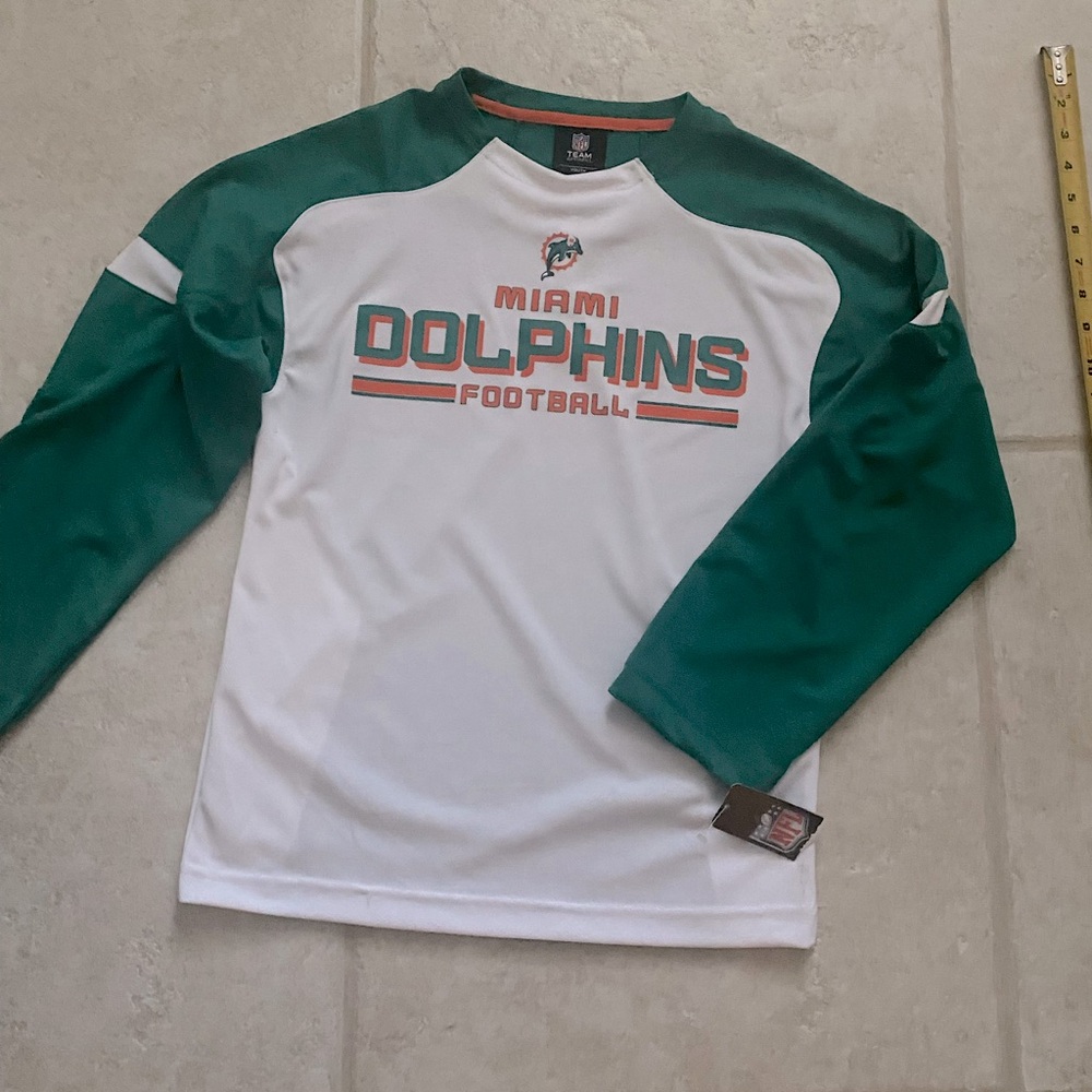 NFL Miami Dolphins Youth Raglan dri-fit NWT size youth large